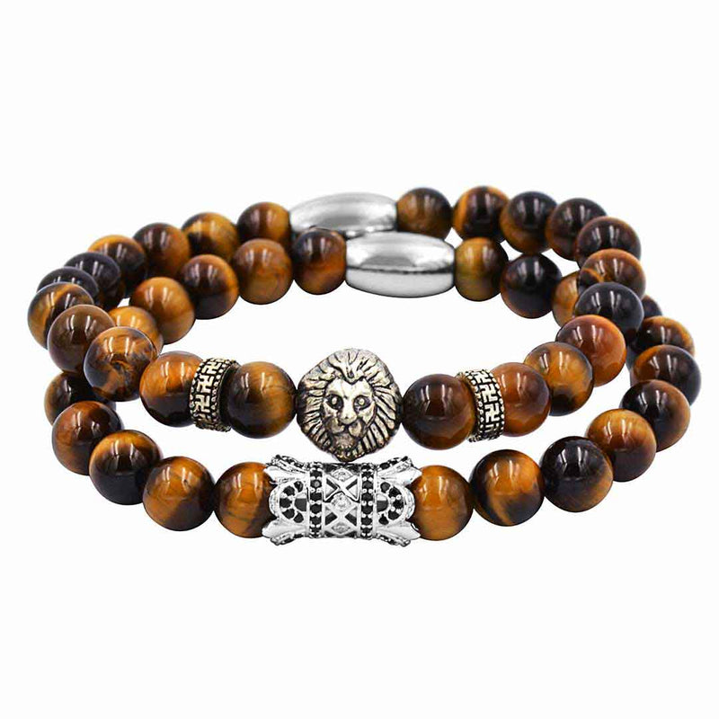 Mensdoor tiger-eye lion men's bracelet design
