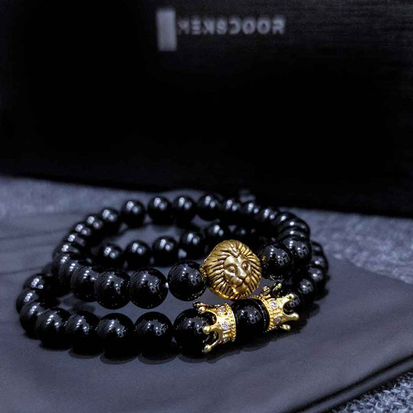 black stone bracelet