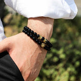 black stone bracelet mens