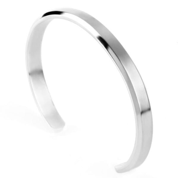 Luxurious Narrow Cuff Bracelet -Silver
